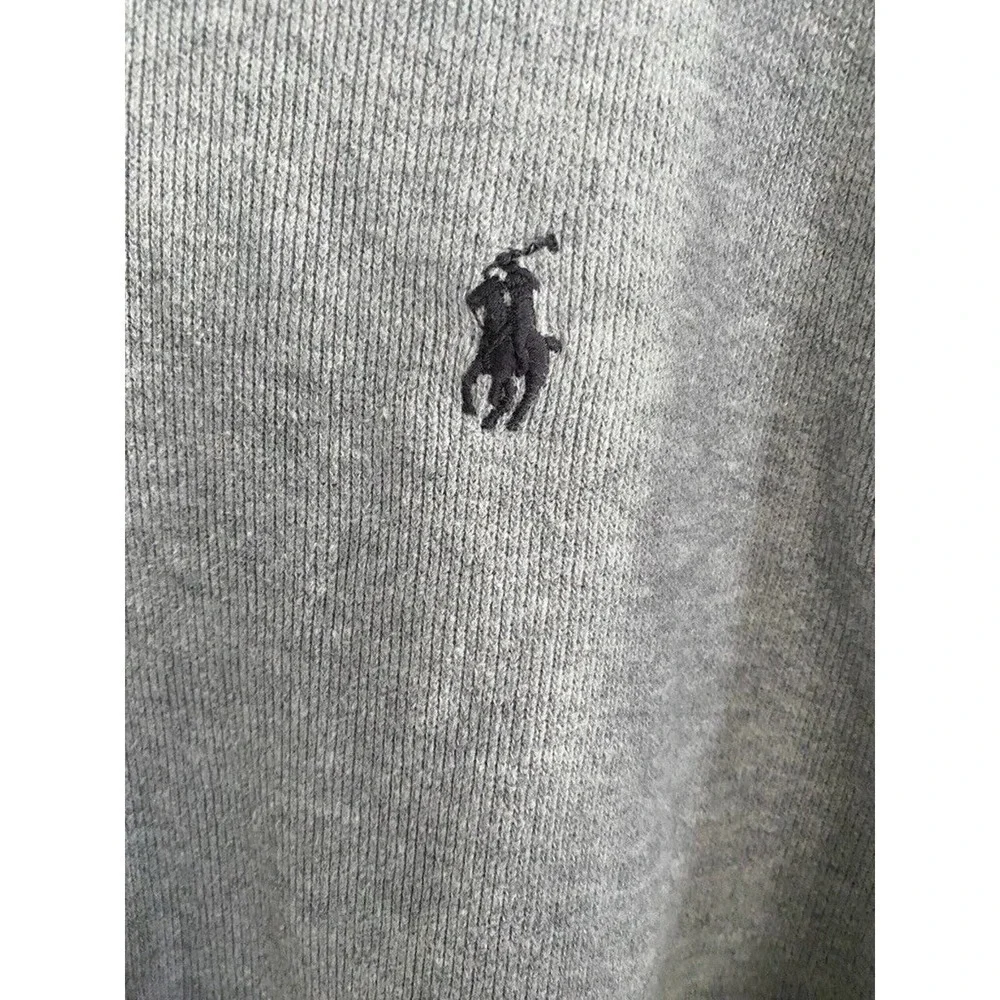 POLO RALPH LAUREN GREY HEATHER PONY HALF ZIP SWEATER FLEECE SWEATSHIRT XL - Picture 3 of 6